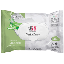 CANE/GATTO SALVIETTE NUVOLE SAPONE 40PZ ALOE VERA