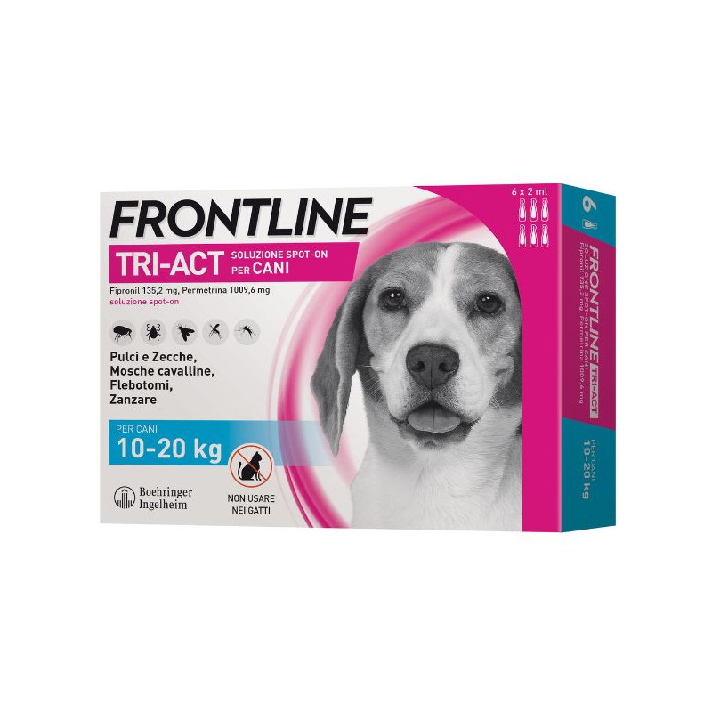 ANTIP FRONTLINE CANE MD TRI-ACT 10-20KG 6 PIPETTE