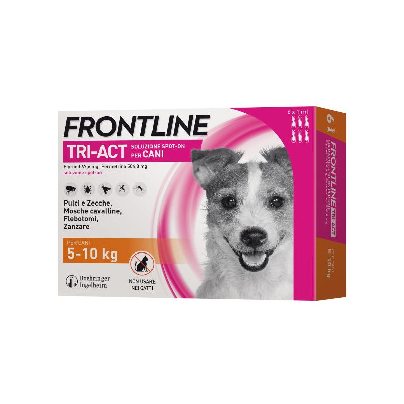 ANTIP FRONTLINE CANE SM TRI-ACT 5-10KG 6 PIPETTE