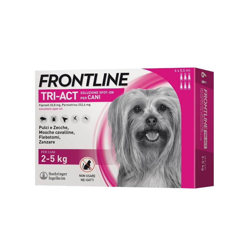 ANTIP FRONTLINE CANE XS TRI-ACT 2-5KG 6 PIPETTE