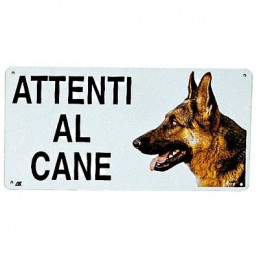 CARTELLO ALLUM.ATTENTI CANE PAST.TE.25X12,5