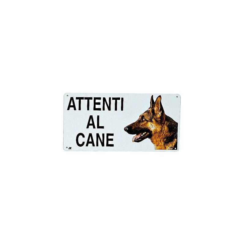 CARTELLO ALLUM.ATTENTI CANE PAST.TE.25X12,5