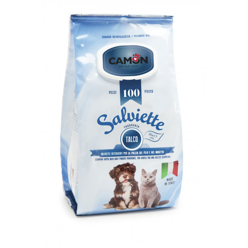 CANE/GATTO SALVIETTE 100PZ TALCO LA005