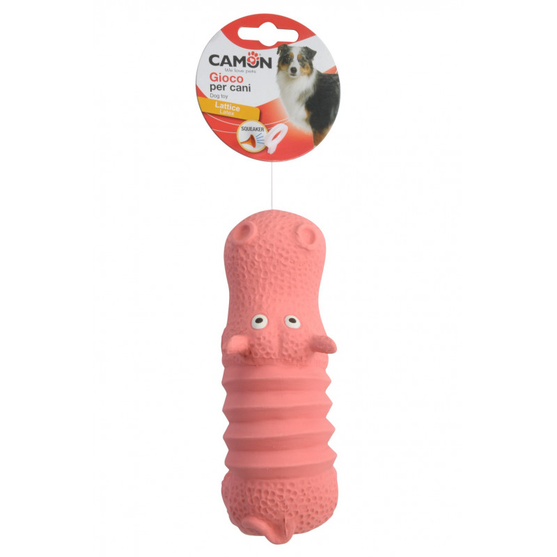 GIOCO CANE IPPOPOTAMO ROSA LATEX 17CM