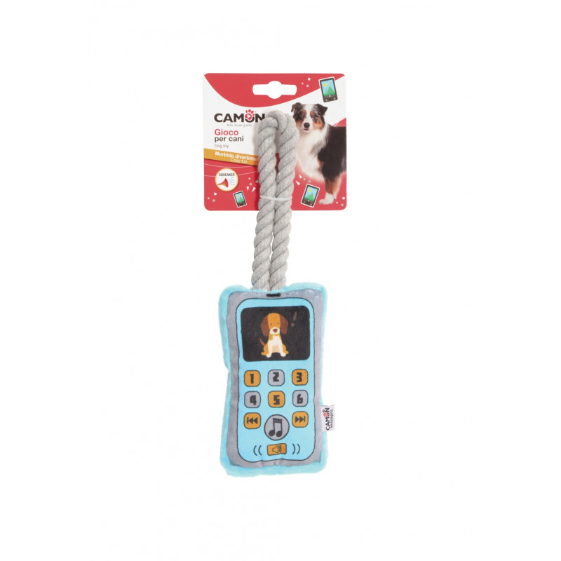 GIOCO CANE TELEFONO CELLULARE PELUCHE CON SQUEAKER