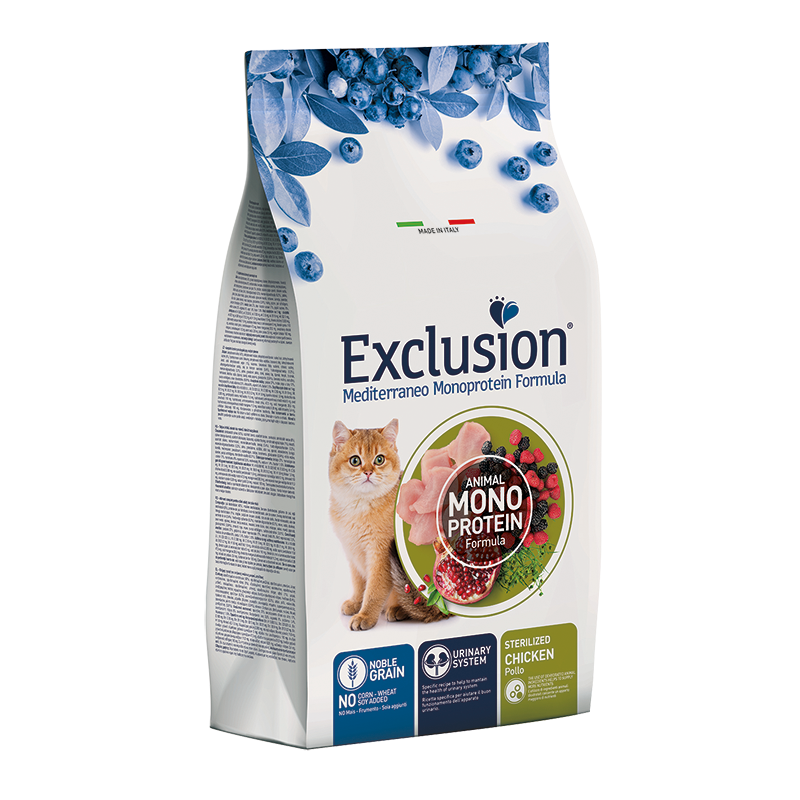 GATTO EXCLUSION NOBLE GRAIN STERILIZED 12KG CHICKEN