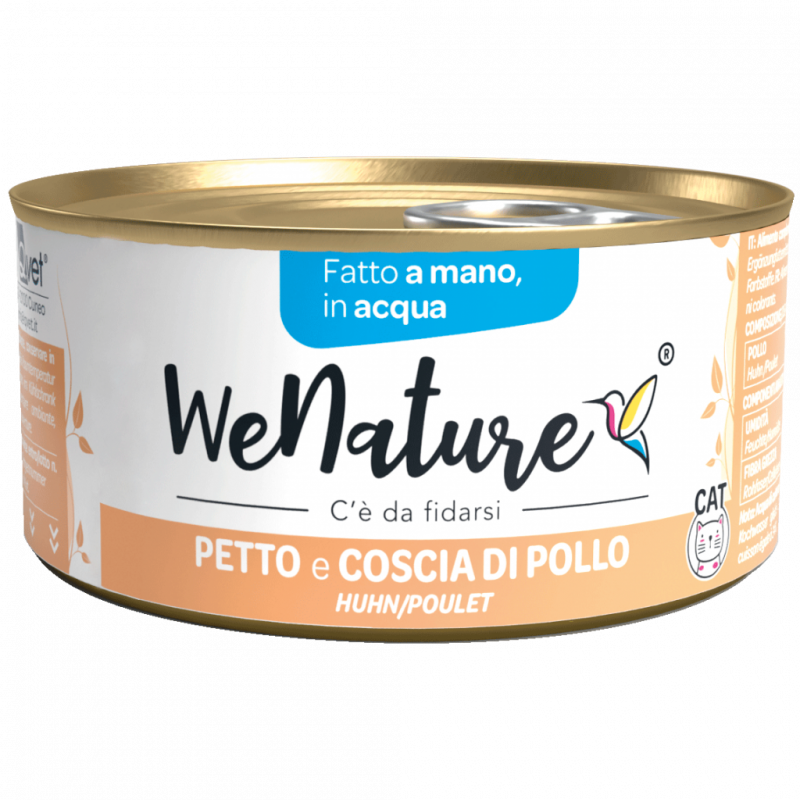 GATTO WENATURE 85GR ACQUA PETTO E COSCIA DI POLLO