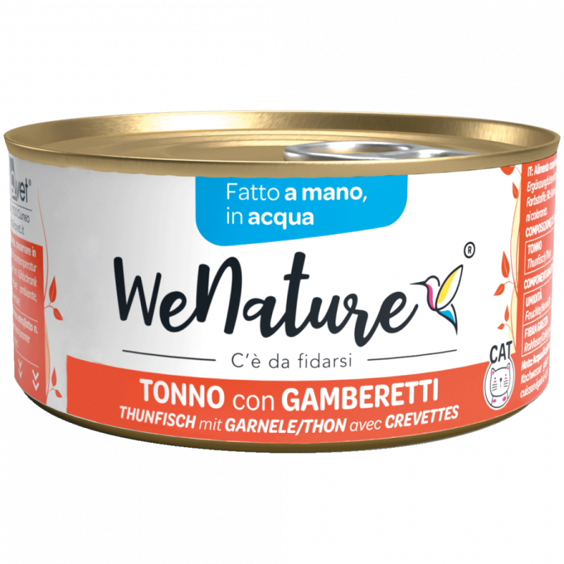 GATTO WENATURE 85GR ACQUA TONNO CON GAMBERETTI