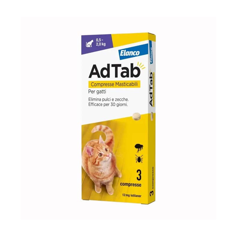 ADTAB COMPRESSE MASTICABILI PER GATTI 0,5 - 2,0 KG