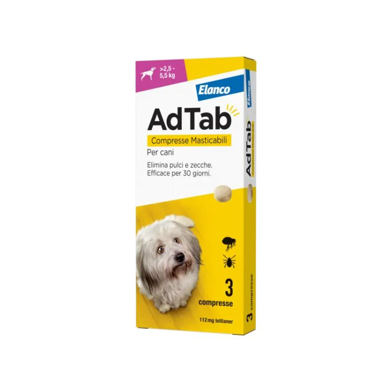 ADTAB COMPRESSE MASTICABILI PER CANI  2,5 - 5,5 KG