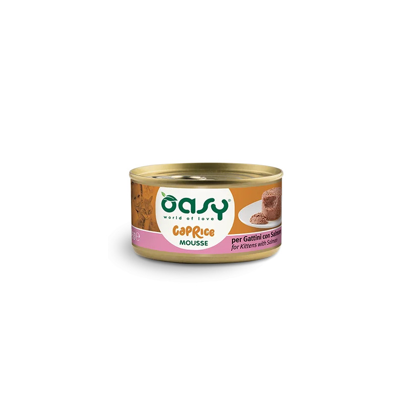 GATTO OASY CAPRICE MOUSSE 85GR KITTEN SALMONE