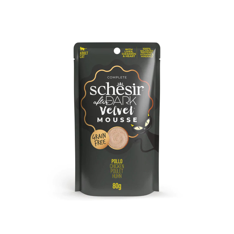 GATTO SCHESIR DARK VELVET 80GR MOUSSE POLLO