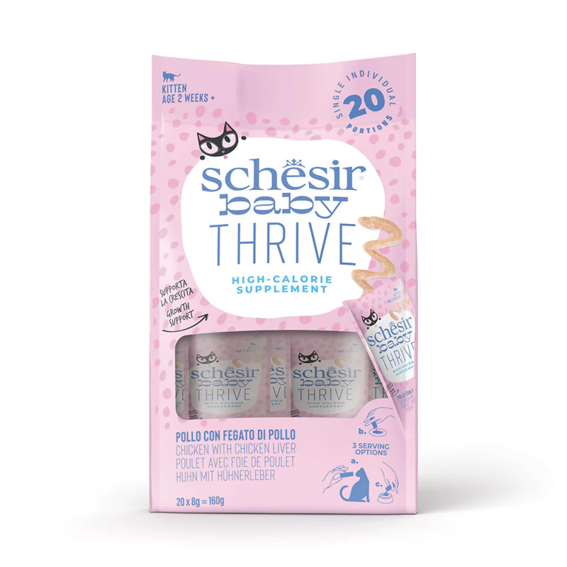 GATTO SCHESIR BABY THRIVE 20X8GR POLLO E FEGATO