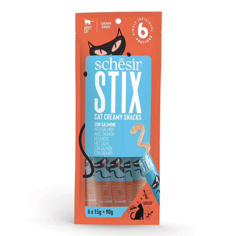 GATTO SCHESIR STIX CREAMY 6X15GR SALMONE