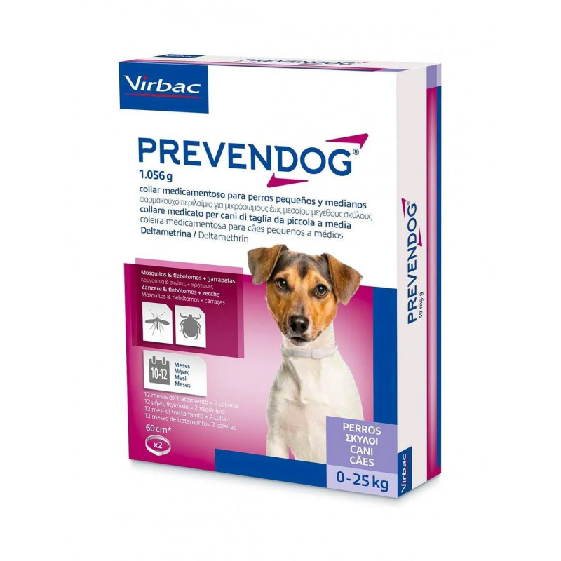 ANTIPARASS.PREVENDOG 2 COLLARI 0-25KG 60CM