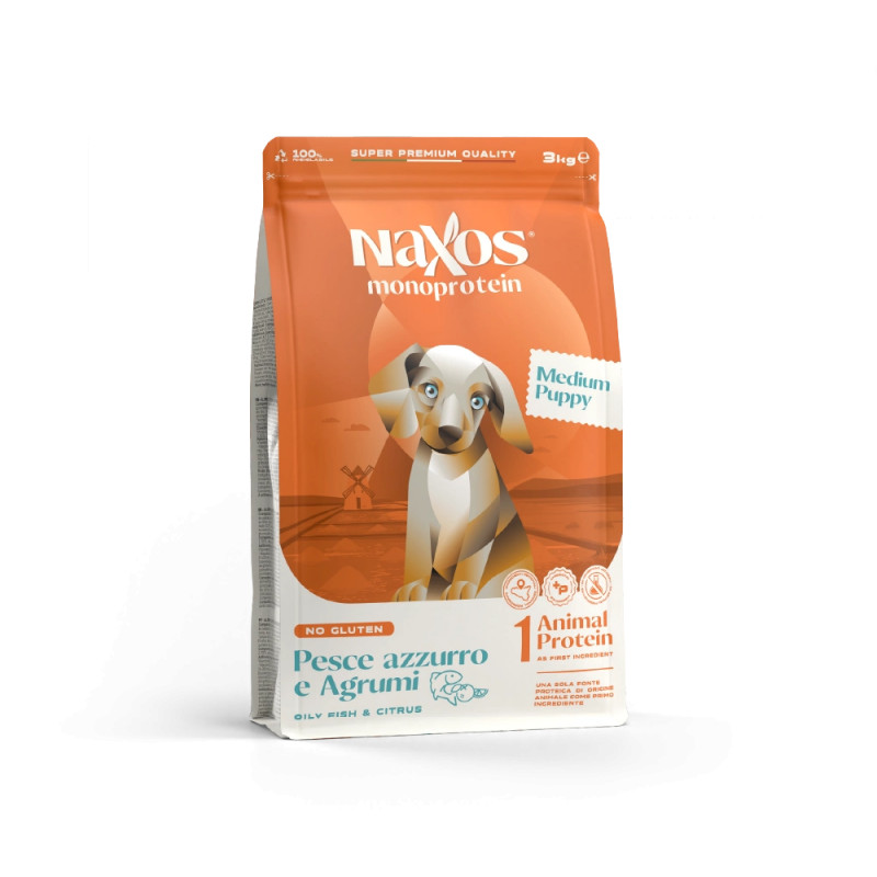 CANE NAXOS PUPPY 3KG MEDIUM PESCE AGRUMI