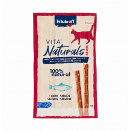 GATTO SNACK VITAKRAFT NATURAL STICKS SALMONE 4X4GR