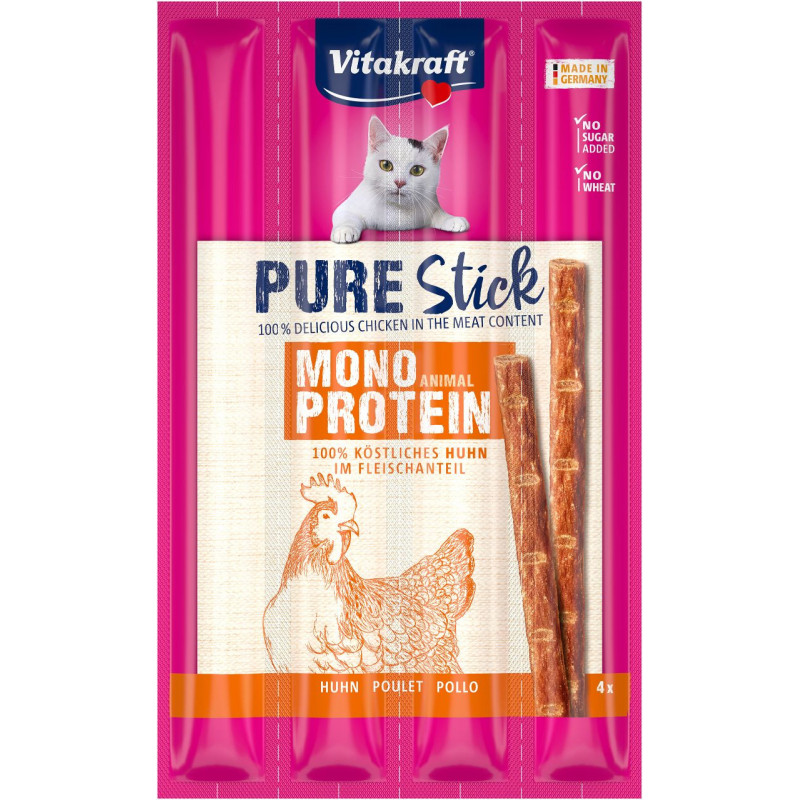 GATTO SNACK VITAKRAFT PURE STICK POLLO 4X5GR