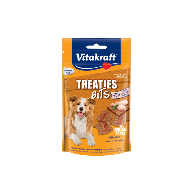 CANE SNACK TREATIES BITS VITAKRAFT 120GR PO/BACON