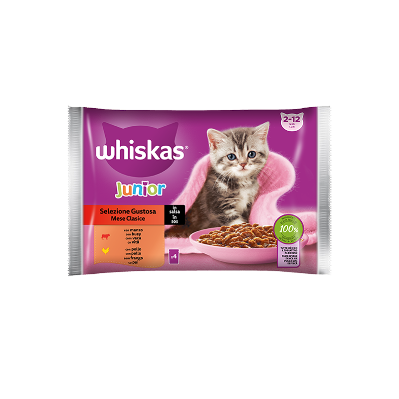 GATTO WHISKAS CORE 4X85GR GUSTOSA JUNIOR