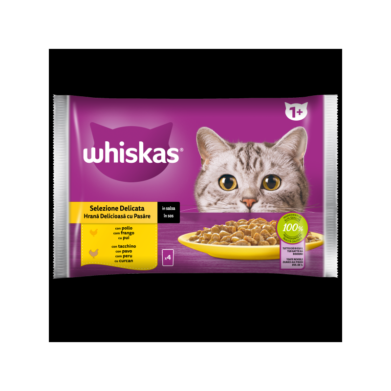 GATTO WHISKAS CORE 4X85GR SELEZIONI CARNI BIANC