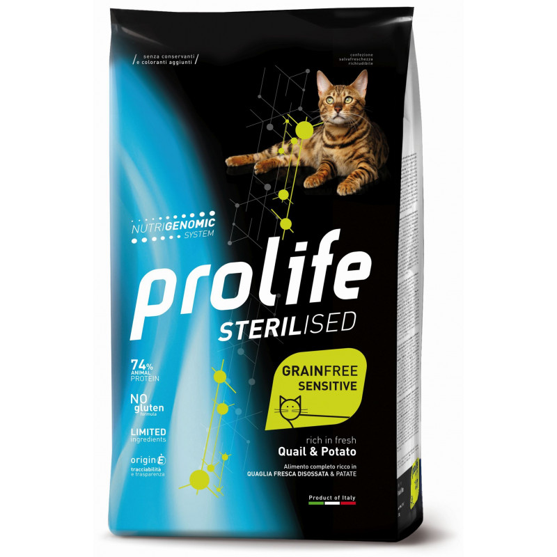 GATTO PROLIFE STERILISED GRAIN FREE QUAGLIA PATATE 400G