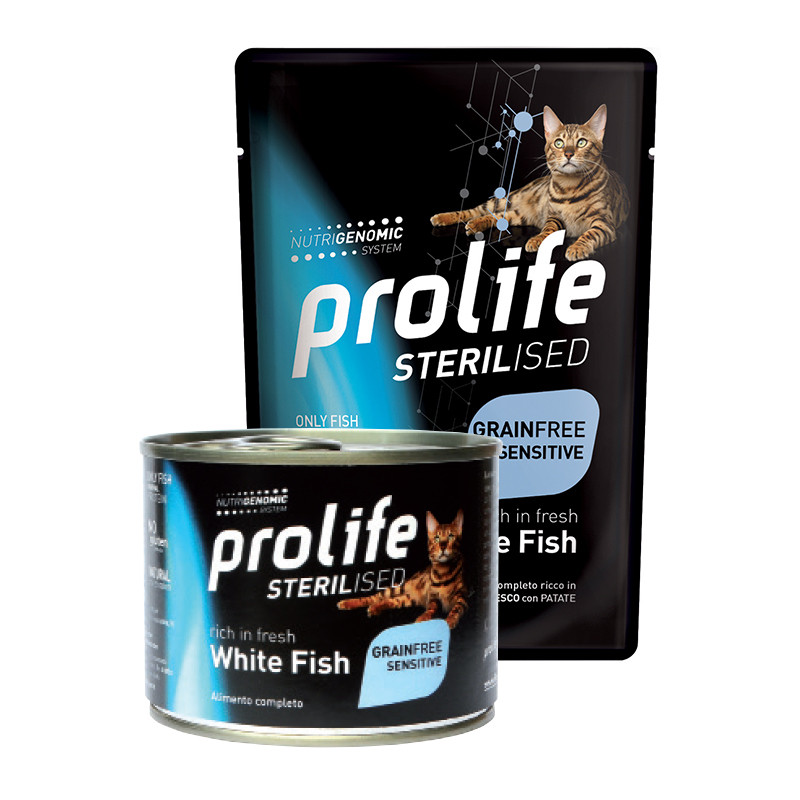 GATTO PROLIFE STERILISED PESCE BIANCO 85G BUSTA