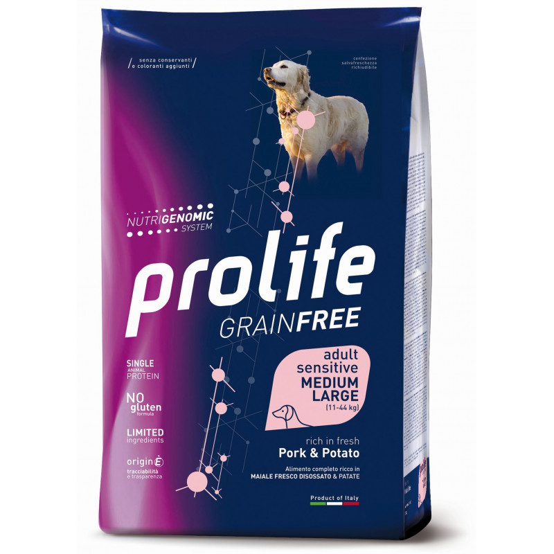 CANE PROLIFE ADULT GRAINFREE MAIALE/PATATE 2,5KG ML