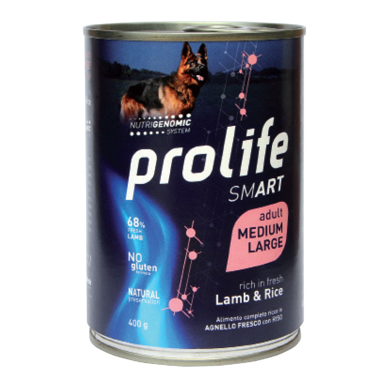 CANE PROLIFE ADULT SMART AGNELLO E RISO M/L 400G