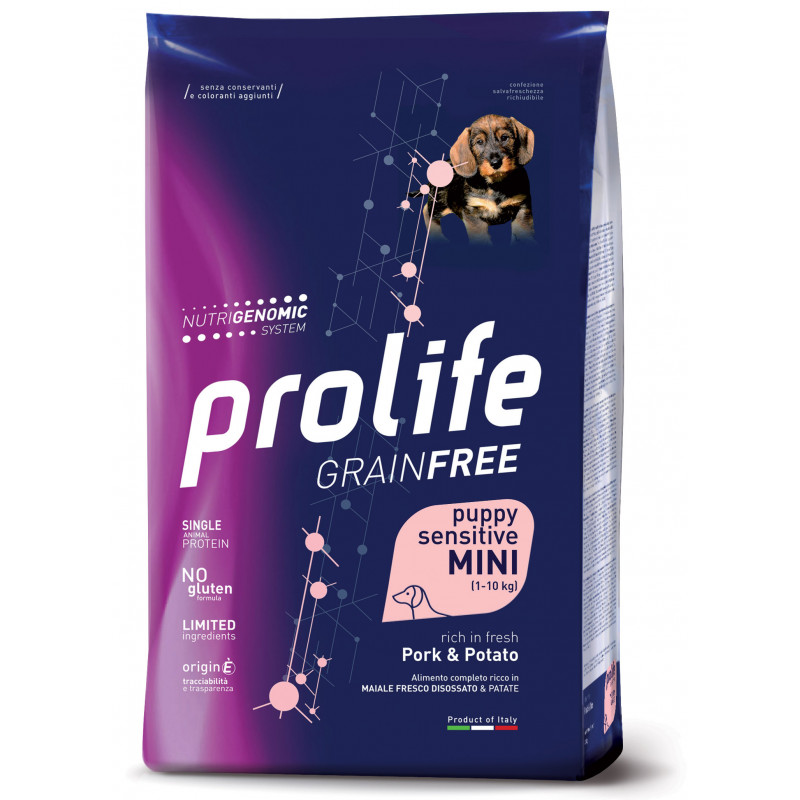 CANE PROLIFE PUPPY GRAIN FREE MAIALE E PATATE 2KG MINI