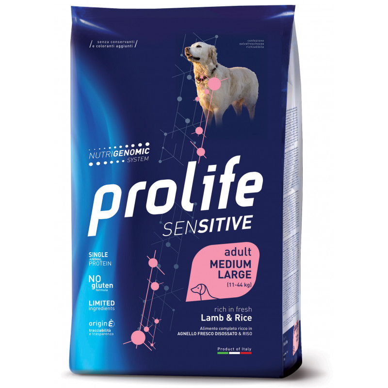 CANE PROLIFE SENSITIVE ADULT AGNELLO RISO 10KG M/L