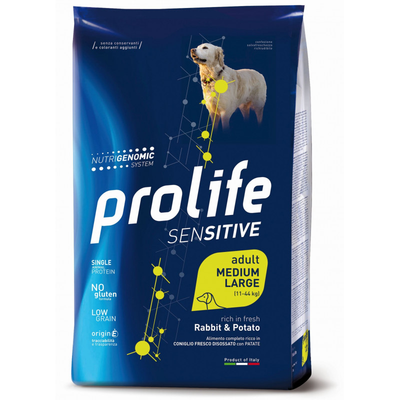 CANE PROLIFE SENSITIVE ADULT CONIGLIO PATATE 10KG M/L