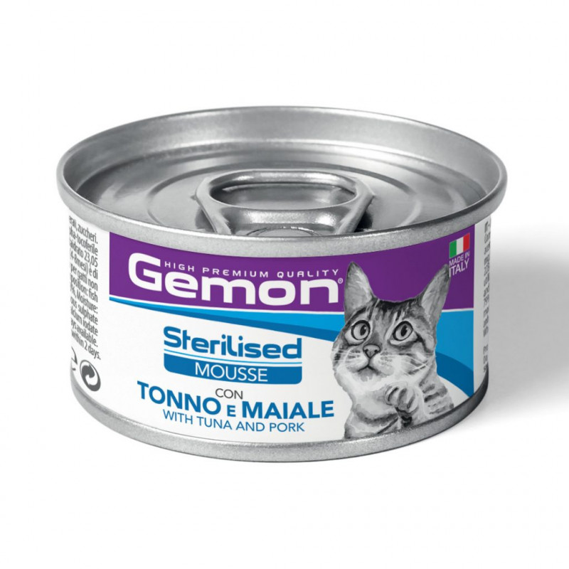 GATTO GEMON MOUSSE 85GR STERIL TONNO MAIALE