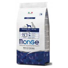 CANE MONGE ADULT 3KG MEDIUM SECCO POLLO