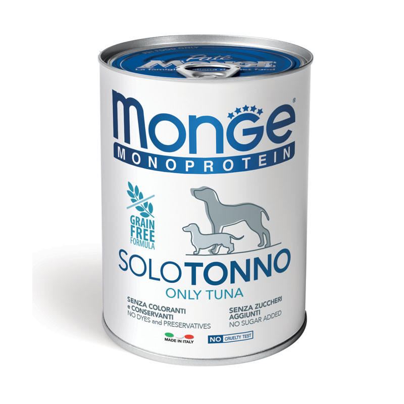 CANE MONGE SOLO PATE 400GR TONNO