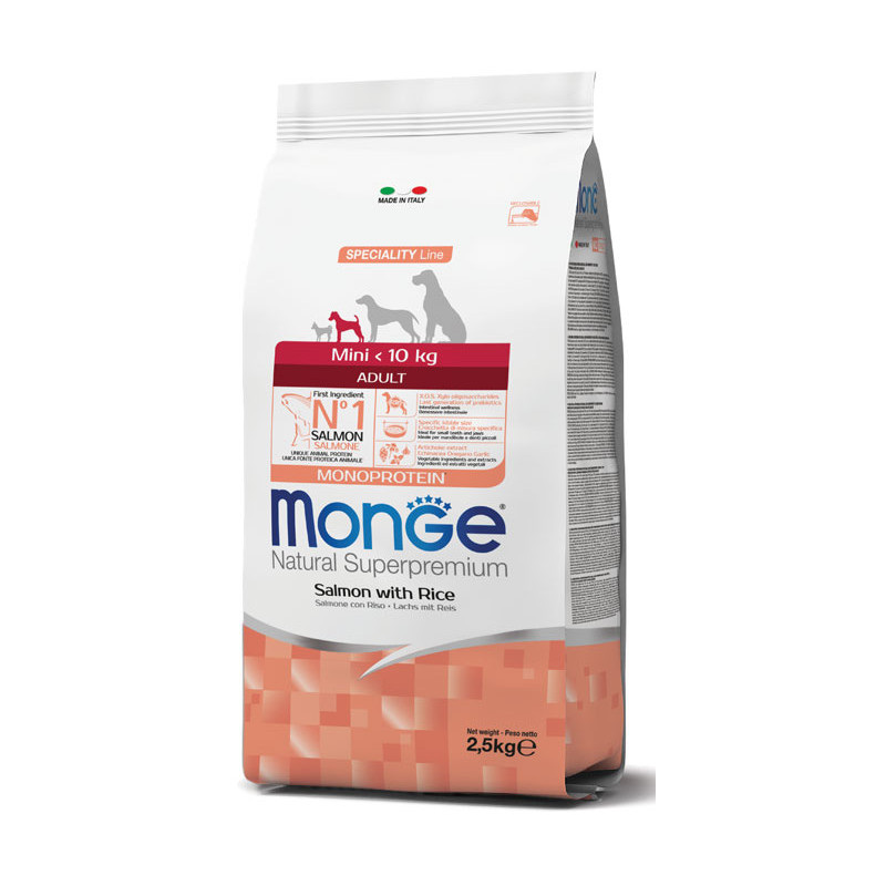 CANE MONGE ADULT 2.5KG MINI SALMONE E RISO