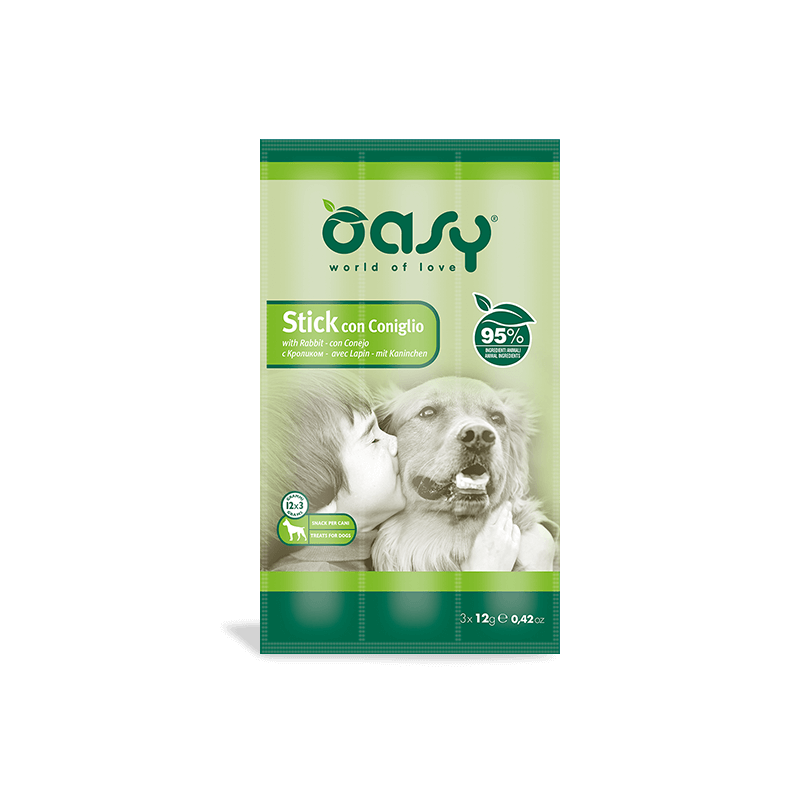 CANE SNACK STICK OASY 3X12GR CONIGLIO