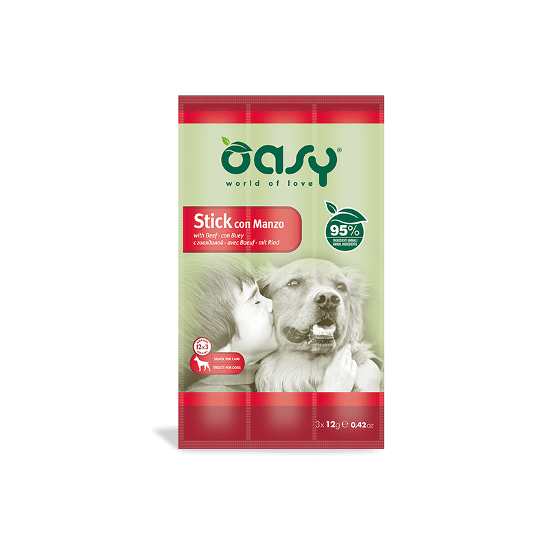 CANE SNACK STICK OASY 3X12GR MANZO