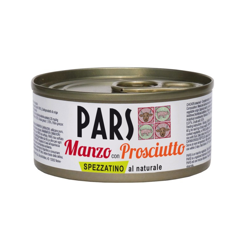 CANE/GATTO PARS 70GR SPEZZATINO MANZO CON PROSCIUTTO