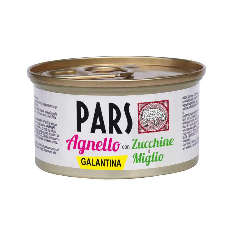 CANE/GATTO PARS 95GR GALANTINA AGNELLO CON ZUCCHINE E MIGLIO