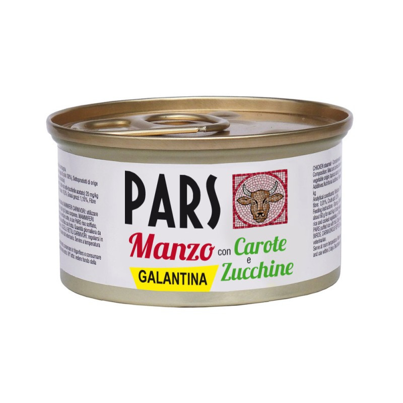 CANE/GATTO PARS 95GR GALANTINA MANZO CON CAROTE E ZUCCHINE