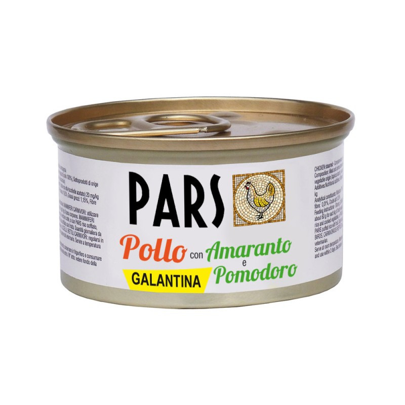 CANE/GATTO PARS 95GR GALANTINA POLLO CON AMARANTO E POMODORI