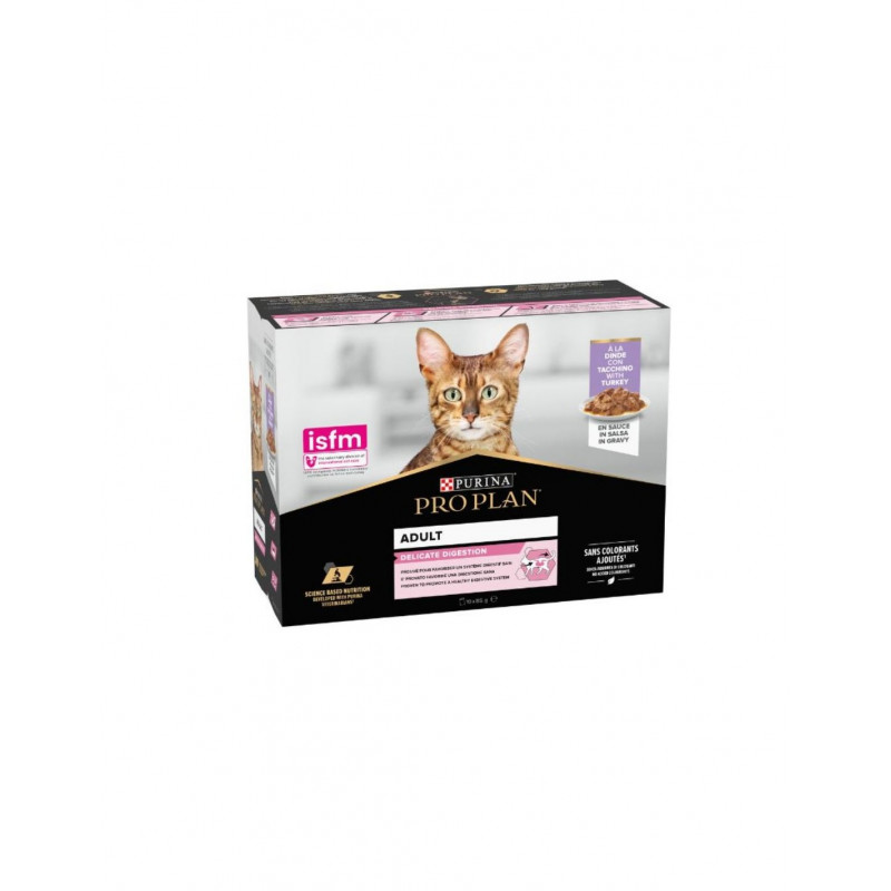 GATTO PROPLAN MULTIP DELICATE TACCHINO 10X85GR