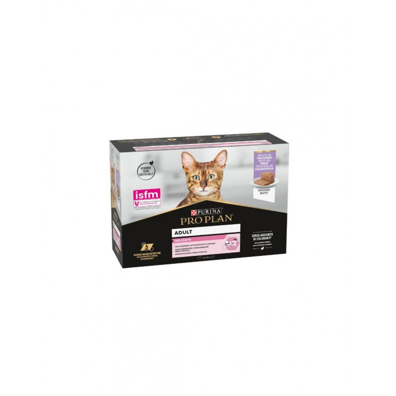 GATTO PROPLAN MULTIP DELICATE MOUSSE TACCHINO 10X85GR