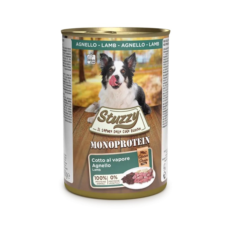 DOG STUZZY MONOPROTEICO 400GR AGNELLO LATTINA