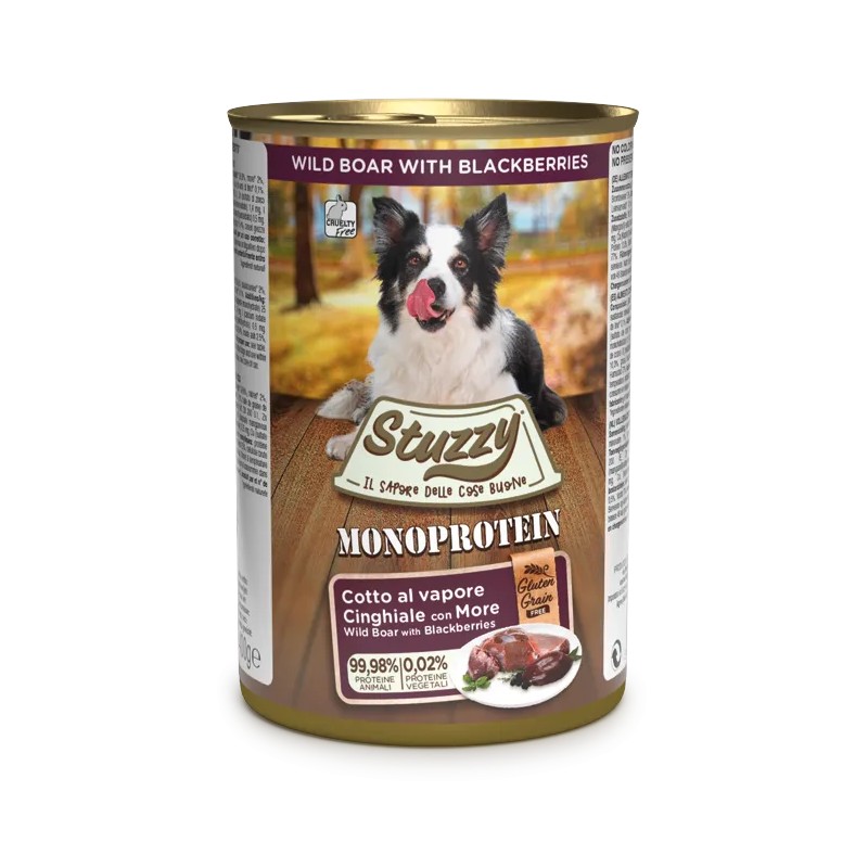 DOG STUZZY MONOPROTEICO 400GR CINGHIALE LATTINA