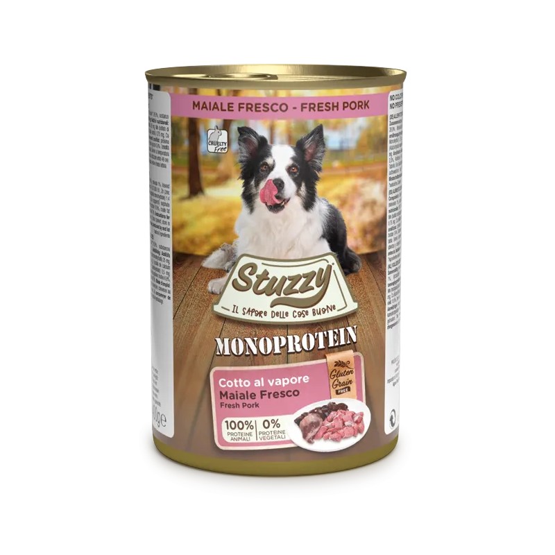 DOG STUZZY MONOPROTEICO 400GR MAIALE LATTINA