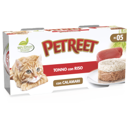 GATTO PETREET 2X170GR TONNO RISO CALAMARI