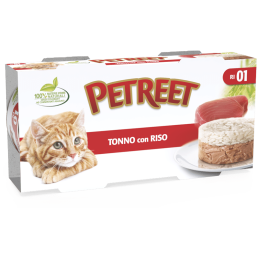 GATTO PETREET 2X170GR TONNO RISO