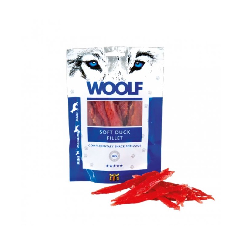 CANE  SNACK WOOLF 100GR FILETTO DI ANATRA ESSICCATA